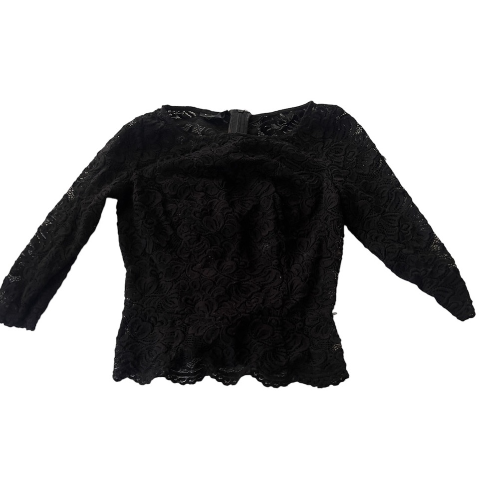 XXS Black Bebe lace long sleeve top